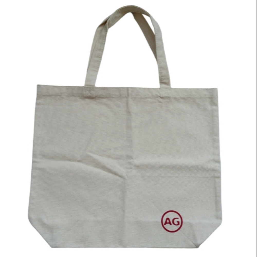 Adriano Goldschmied AG Jeans Logo Canvas Tote Bag Medium Light Beige